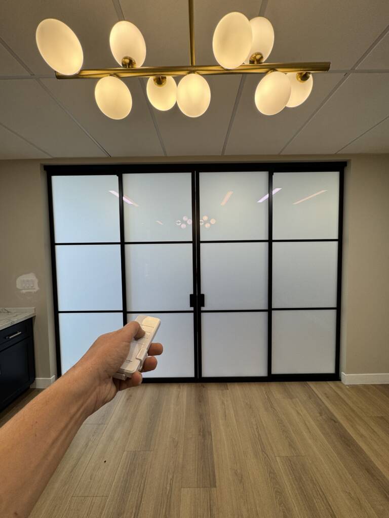 Sliding smart glass door installed in Pasadena home