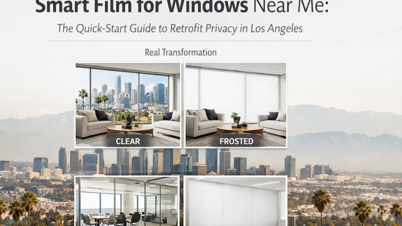 Smart film retrofit checklist — switchable smart film install preparation showing proper clean-room glass-prep discipline before application