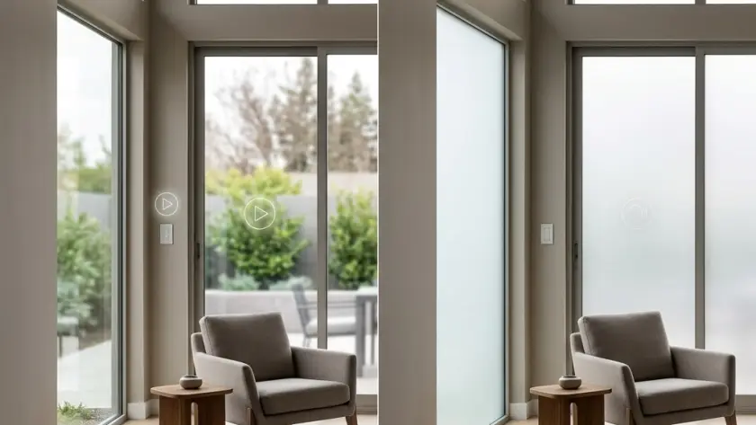 Smart glass automation mistakes addressed — switchable PDLC smart film integrated with Lutron smart-home controls in a Beverly Hills home