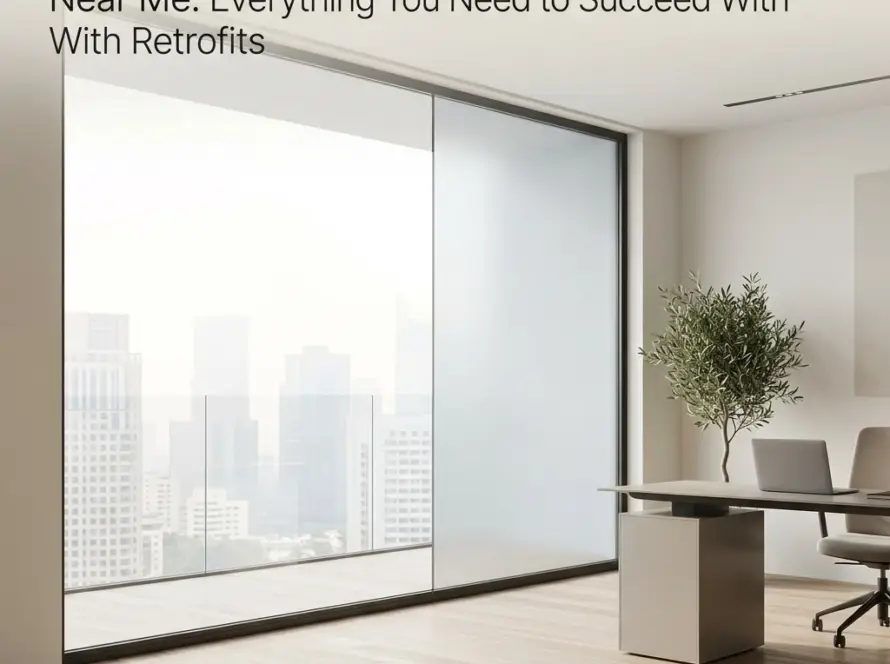 Smart film for existing windows — switchable film retrofit install on a residential window