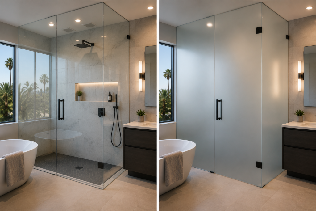 Professional PDLC smart film installation in Los Angeles providing switchable privacy film for residential and commercial glass surfaces.